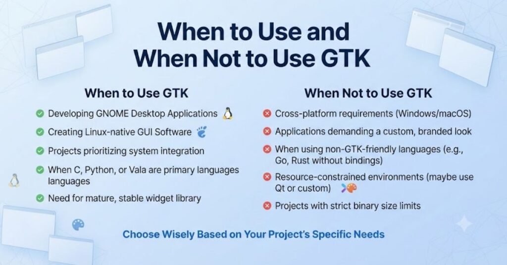 When to Use and When Not to Use GTK